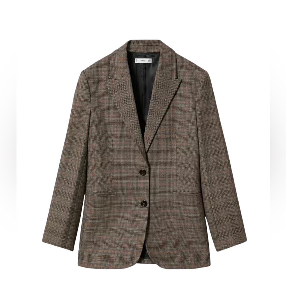 Mango Check Suit Blazer
